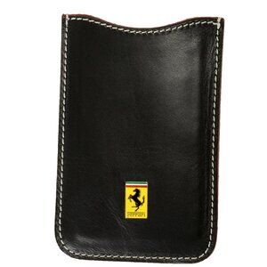 Scuderia Ferrari Black Leather Pouch